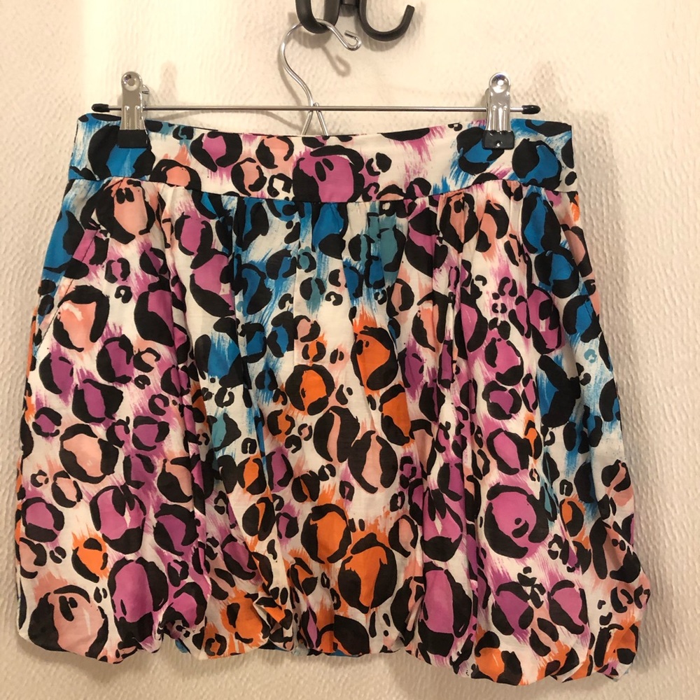 Trina Turk multi-color leopard animal print skirt